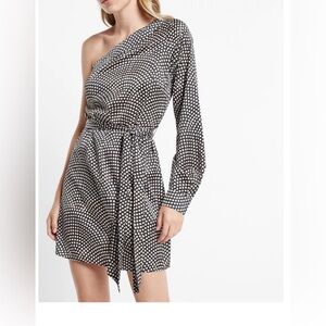 NWT Express One Shoulder Black and White Dress